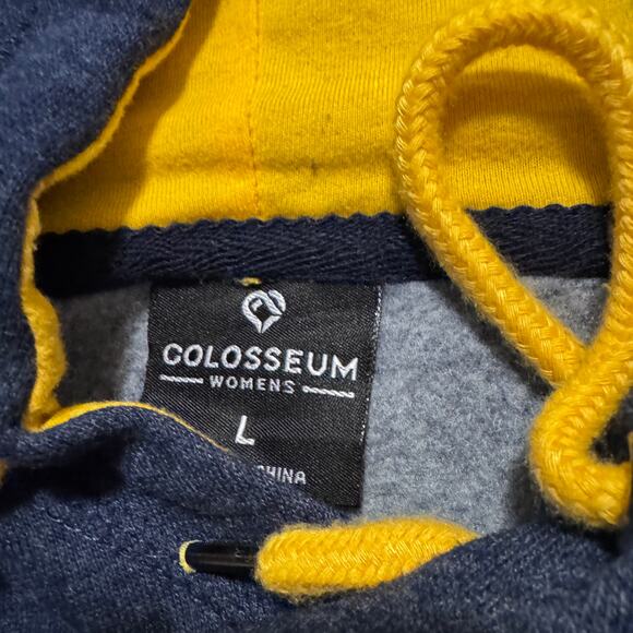 Colosseum West Virginia Mountaineers Blue Embroidered Hoodie Sweatshirt Womens L - Picture 3 of 7